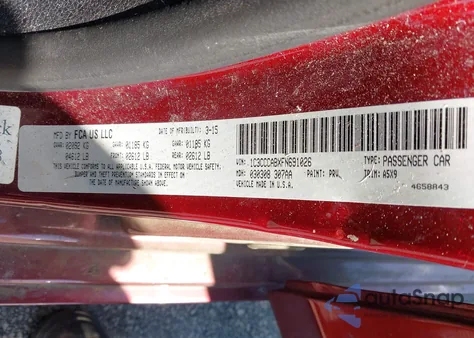 2015 Chrysler 200 Limited из США, поврежденный, VIN 1C3CCCABXFN691026